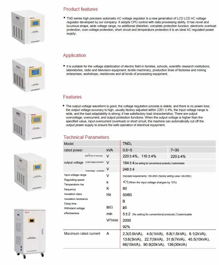 Tnd Series 15kVA Automatic AC Voltage Stabilizer